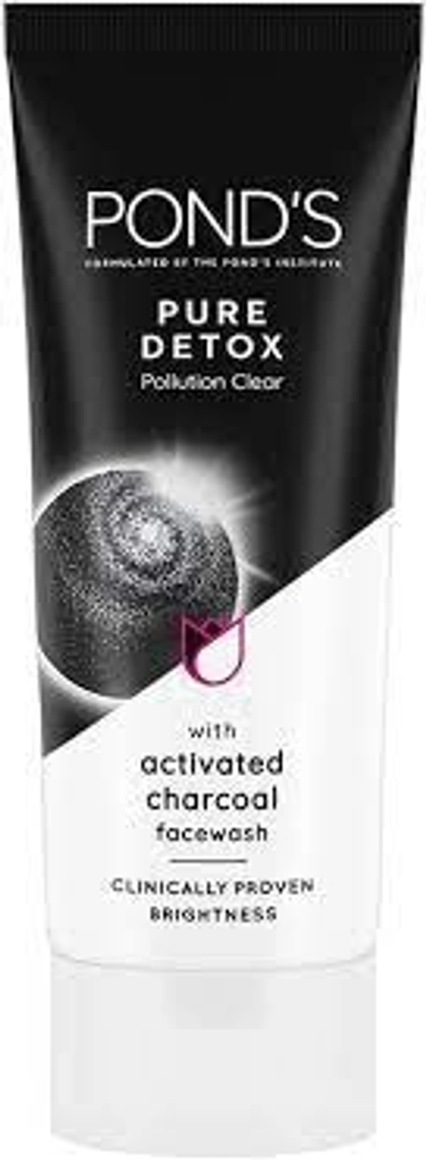 PONDS PURE DETOX FACE WASH - 50 GM, BLACK