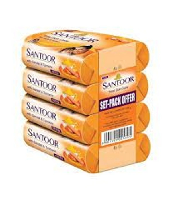 SANTOOR SANDAL  BATHING BAR. 52GM*4 - SANDAL, 52*4=208GM