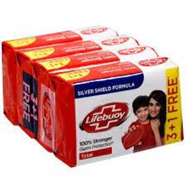 LIFEBUOY  RED BATHING BAR 125*4 =500 GM - 125GM*4=500GM, RED