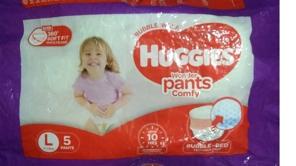 HUGGIES 70  PACK OF 5 LARZE - 9 TO 14 KG PACK OF 5, RED