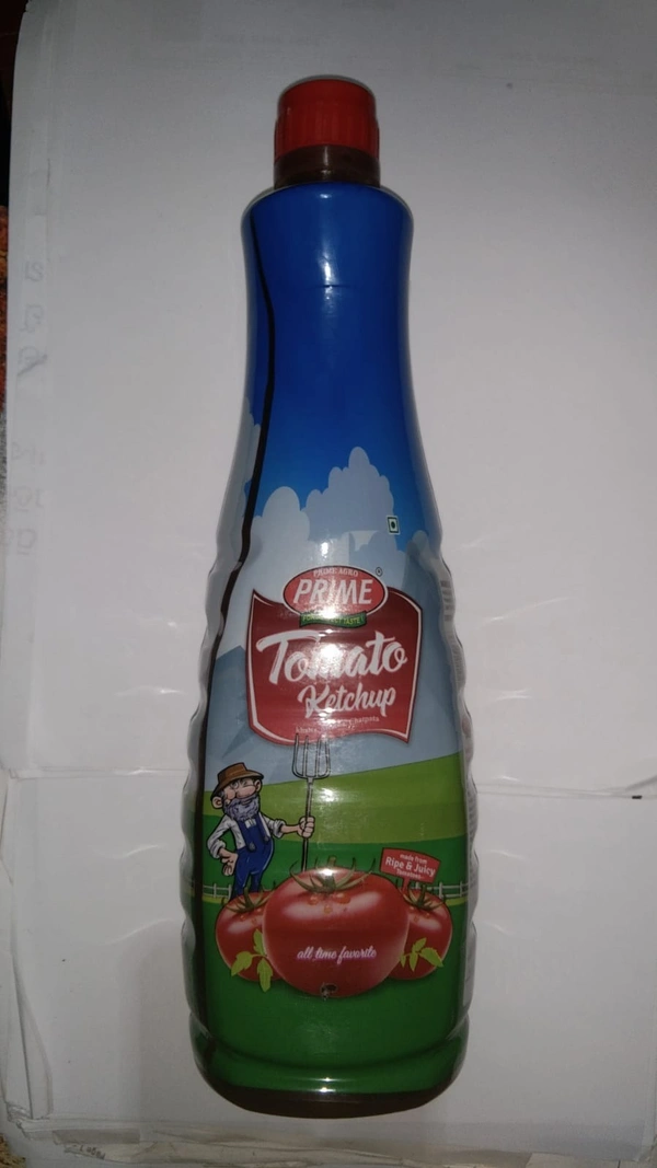 PRIME  TAMATO KETCHUP 1  LTR BOTTLE - 1 LITER PLASTIC BOTTLE, RED