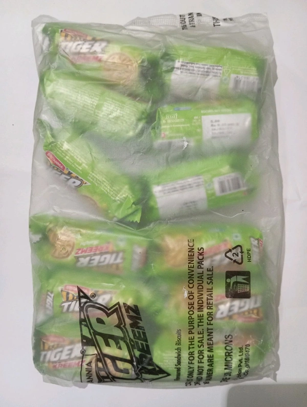 BRITANIA TIGER KREEMZEE PACK OF 12 - Green, Mini Creem Biscuits