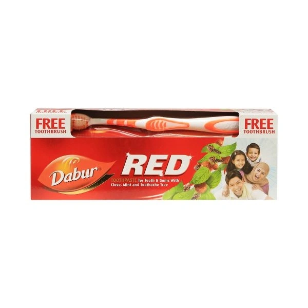 DABUR RED PASTE WITH FREE BRUSH - Red, 200GM