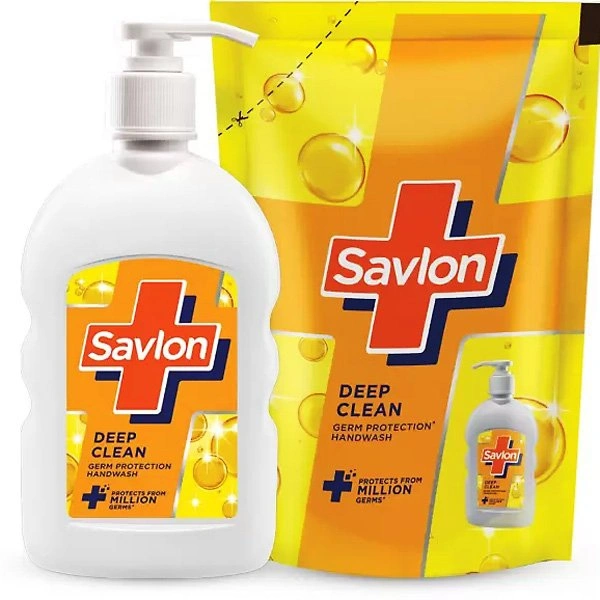 SAVLON HAND WASH 1 LTR POUCH - Blue