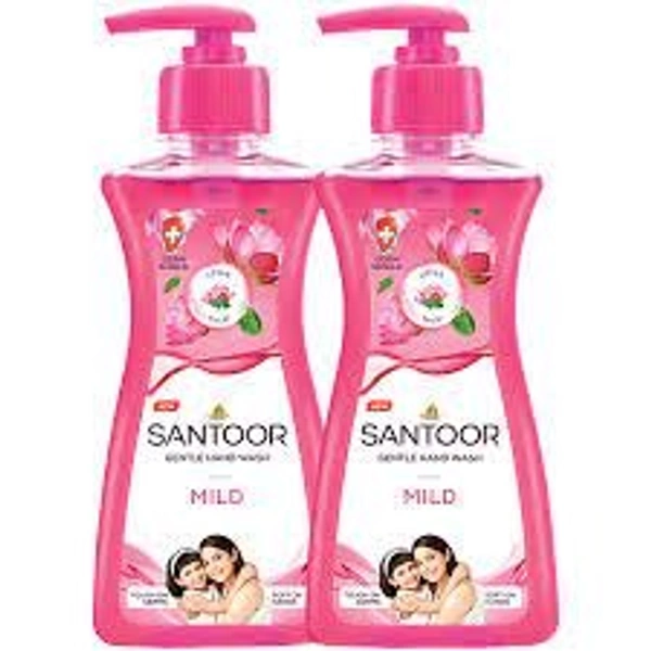 SANTOOR HAND WASH 400 ML BOTTLE - PACK OF 2 400 ML, MILD