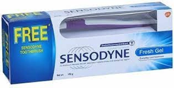 SENSODYNE  FRESH GEL 150GM WITH BRUSH FREE - 150 GM WITH BRUSH FREE, BLUE