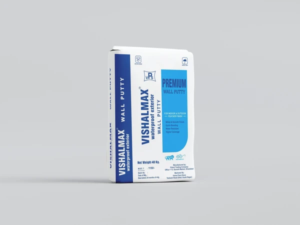 Vishalmax Water Proof Exterior Wall Putty - White, 40 Kg