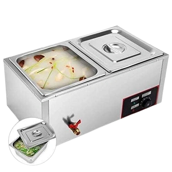 Electric Bain Marie, 1.5kW Heavy Duty Stainless Steel 2 Pan 🍽️🔥