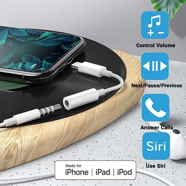 3.5 mm Headphone Jack Adapter Connector Only Supported Music Control Audio Adapter for Phone Xs