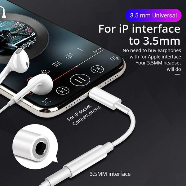 3.5 mm Headphone Jack Adapter Connector Only Supported Music Control Audio Adapter for Phone Xs