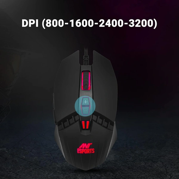 Ant Esports KM500 Pro Backlit Gaming Membrane Keyboard-19 Anti GhostingKeys I Braided Cable with Rubberised Coating and 3200 DPI Optical Sensor I LED Backlit Scroll Wheel Mouse Combo