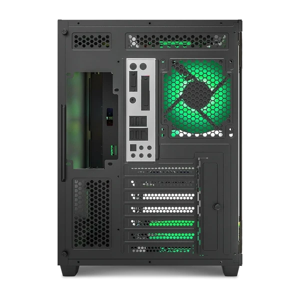 Ant Esports Crystal X11 Mid-Tower High End Computer Case/Gaming Cabinet - Green Black | Support ATX, Micro-ATX, Mini-ITX | Pre-Installed 4 x 120 mm ARGB Fan