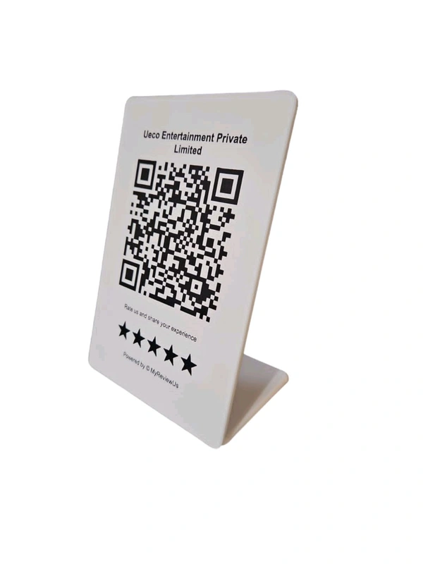 Google My Business Review QR Code - White