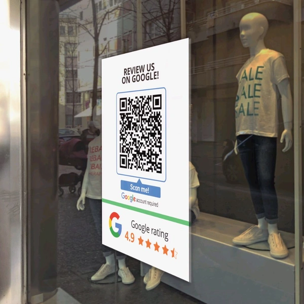 Google My Business Review QR Code - White