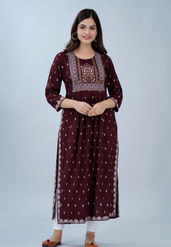 AAIVAN Women Printed Ethnic Kurta - M