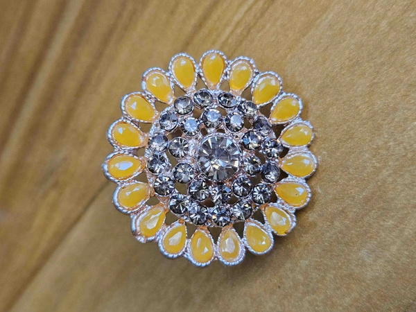 Adjustable Pearl Ring With Stone Detailing | Available in Multiple Colours - Web Orange