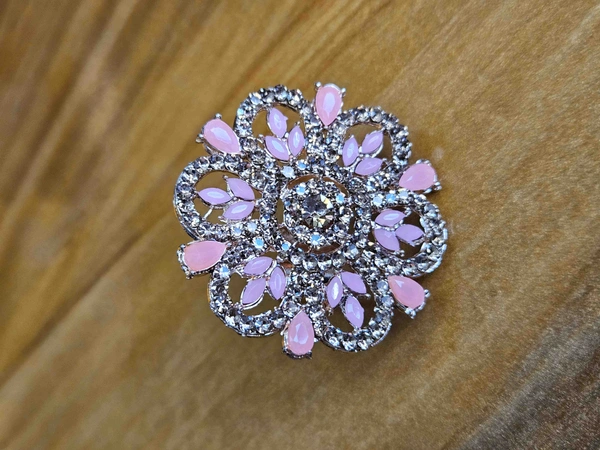 Adjustable Pearl Ring With Stone Detailing | Available in Multiple Colours - Sundown