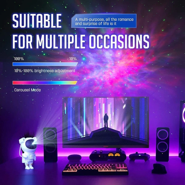 Astronaut Space Projector HD -Star Galaxy Night Light, Starry Nebula Ceiling LED Lamp with Timer and Remote, Kids Room Decor Aesthetic, Gifts for Christmas,Birthdays,Valentine's Day