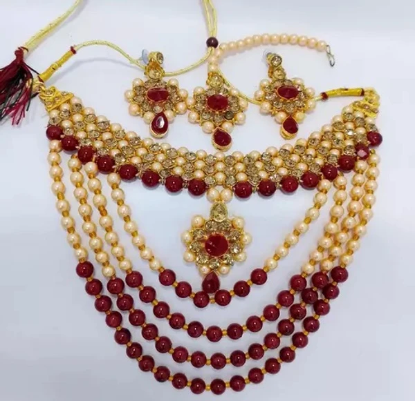 Best Marun colour Beautiful Lari wala Neckless for Stylish Women and Girls under 200