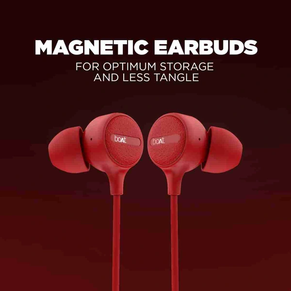 boAt Bassheads 103 Red Wired Headset (Red, In the Ear) - Red