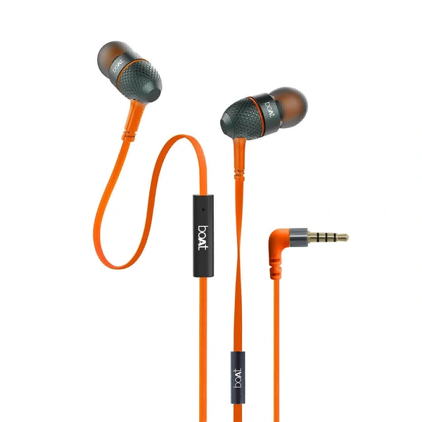boAt Bassheads 220 Wired in Ear Earphone with Mic(Fiery Orange Indi)