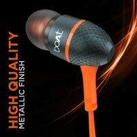 boAt Bassheads 220 Wired in Ear Earphone with Mic(Fiery Orange Indi)