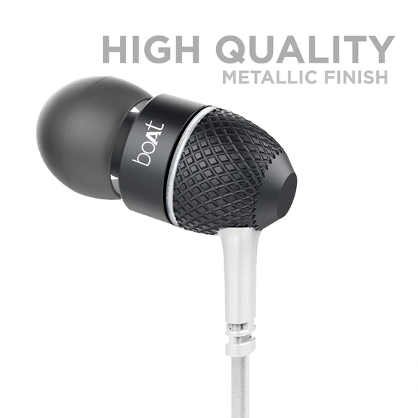 boAt Bassheads 220 Wired in Ear Earphones with Inline Mic(Frosty White) - White