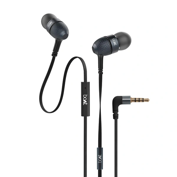 boAt Bassheads 220 Wired in Ear Earphones(Black Indi) - Black