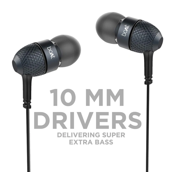 boAt Bassheads 220 Wired in Ear Earphones(Black Indi) - Black
