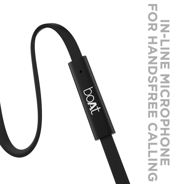 boAt Bassheads 220 Wired in Ear Earphones(Black Indi) - Black