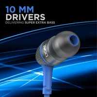 boAt Bassheads 225 Wired in Ear Earphone with Mic (Red) - Blue