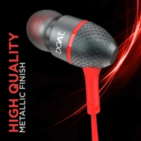 boAt Bassheads 225 Wired in Ear Earphone with Mic (Red) - Red