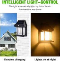 Bulb led Solar Outdoor Garden Wall Light with Sensor Wireless ip65 Solar Wall lamp
