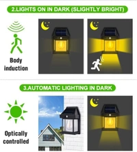 Bulb led Solar Outdoor Garden Wall Light with Sensor Wireless ip65 Solar Wall lamp
