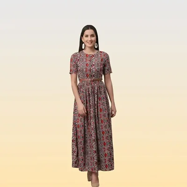 Classic Crepe Printed Dresses for Women - S