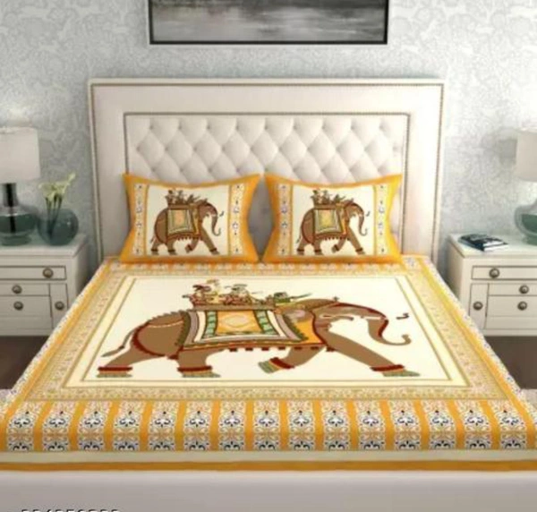 Cotton Double Bedsheets Rajasthani Queen Size Double bedsheet With Pack Of Combo 1 - Double
