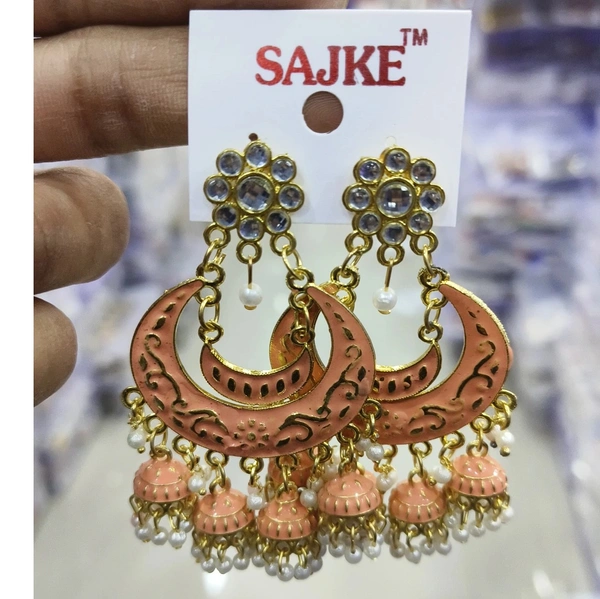 Gold Plated Meenakari Fancy Earrings For Women And Girls
