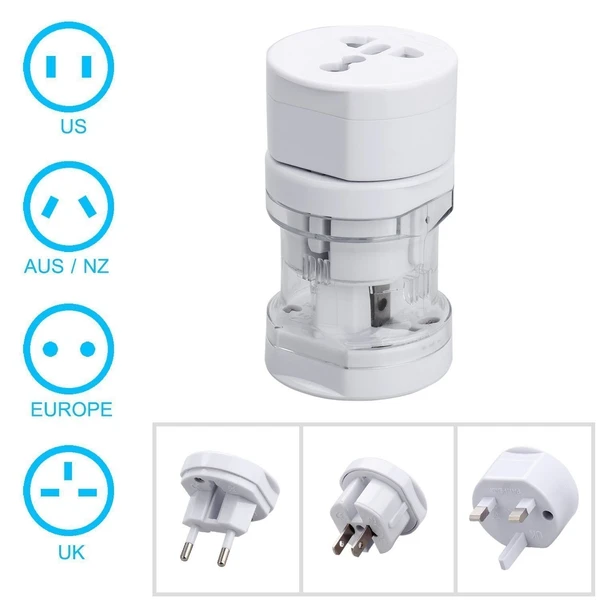 International Travel Adapter All in One Round Universal World Wide Charger Plug Suitable for All Your Electronic Devices, 1-Pieces