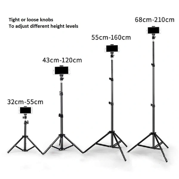 Lightweight & Portable Portable Long Tripod Stand with Adjustable Mobile Clip Holder for All Mobiles & Cameras