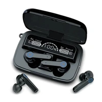 M19 Wireless Earbuds TWS 5.1 Large Screen Dual LED Digital Display Touch Bluetooth Headphones Mini Compact Portable Sports - Black