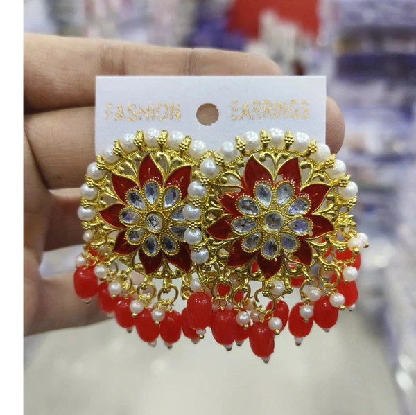 Meenakari Kundan Studs