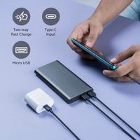 Mi 10000mAH Li-Polymer, Micro-USB and Type C Input Port, Power Bank 3i with 18W Fast Charging (Midnight Black) - Black