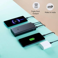 MI Power Bank 3i 20000mAh Lithium Polymer 18W Fast Power Delivery Charging | Input- Type C | Micro USB| Triple Output | Sandstone Black - Black