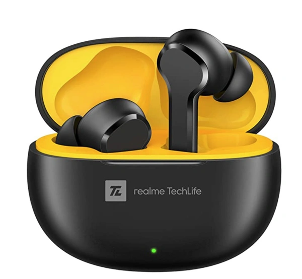 realme TechLife Buds T100 Bluetooth Truly Wireless in Ear Earbuds with mic, AI ENC for Calls, Google Fast Pair, 28 Hours Total Playback with Fast Char Total