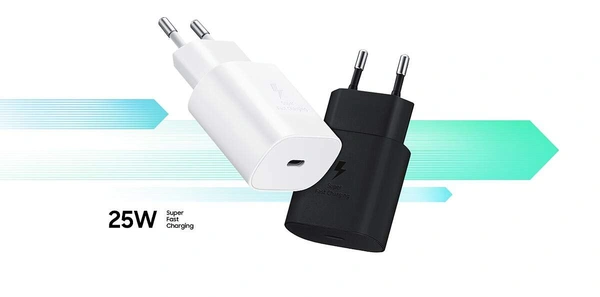Samsung Original 25W Single Port, Type-C Fast Charger, (Cable not Included), White - White