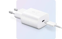 Samsung Original 25W Single Port, Type-C Fast Charger, (Cable not Included), White - White