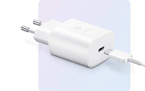 Samsung Original 25W Single Port, Type-C Fast Charger, (Cable not Included), White - White