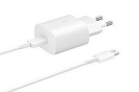 Samsung Original 25W Single Port, Type-C Fast Charger, (Cable not Included), White - White