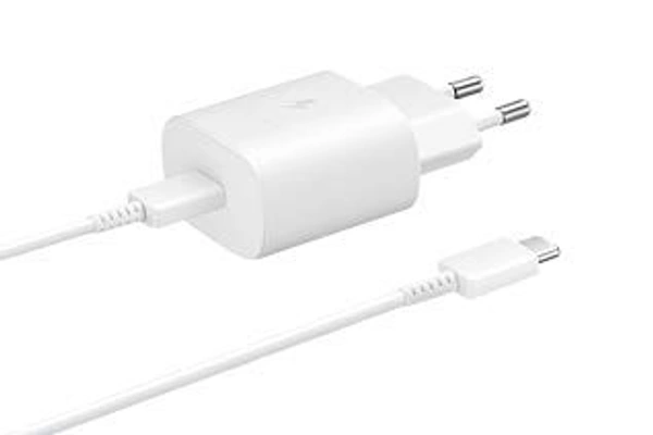 Samsung Original 25W Single Port, Type-C Fast Charger, (Cable not Included), White - White
