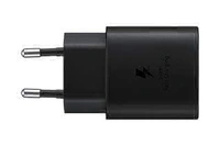Samsung Original 25W Single Port, Type-C Fast Charger, (Cable not Included), White - Black